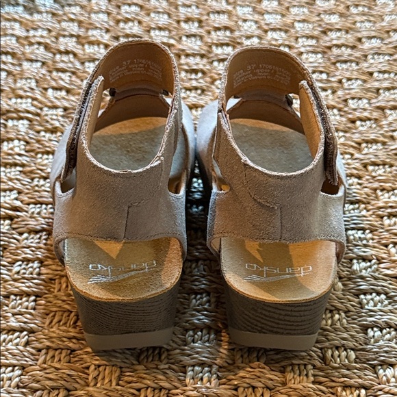 Dansko Taylin Nubuck Taupe Open-Toe Sandals - Picture 3 of 6